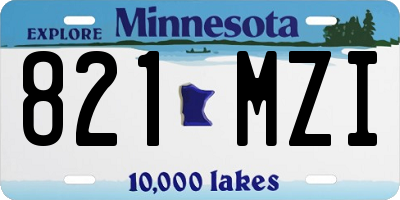 MN license plate 821MZI