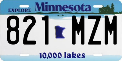 MN license plate 821MZM
