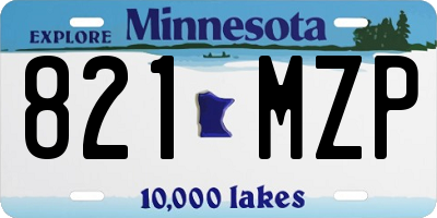 MN license plate 821MZP