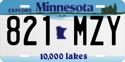 MN license plate 821MZY