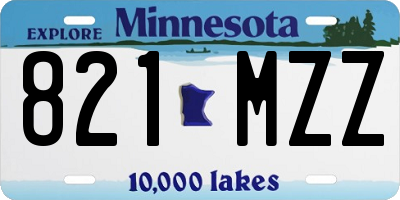 MN license plate 821MZZ