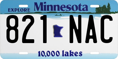 MN license plate 821NAC
