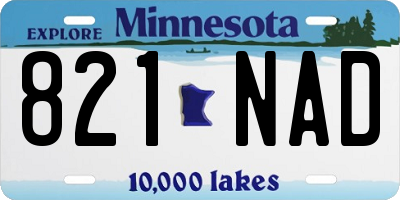 MN license plate 821NAD