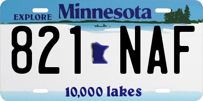 MN license plate 821NAF