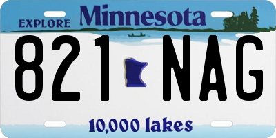 MN license plate 821NAG