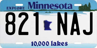 MN license plate 821NAJ
