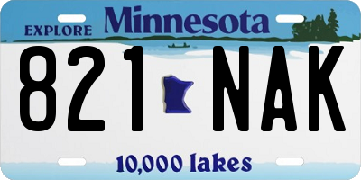 MN license plate 821NAK