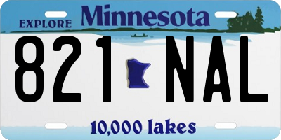 MN license plate 821NAL
