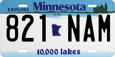 MN license plate 821NAM