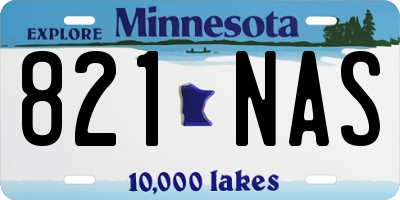 MN license plate 821NAS