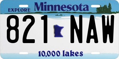 MN license plate 821NAW