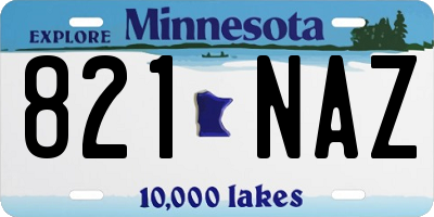 MN license plate 821NAZ
