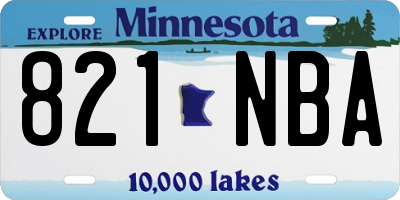 MN license plate 821NBA