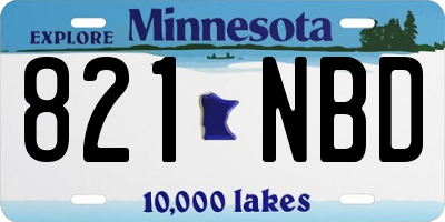 MN license plate 821NBD