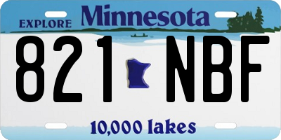 MN license plate 821NBF