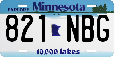 MN license plate 821NBG