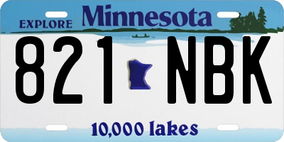 MN license plate 821NBK