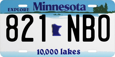 MN license plate 821NBO