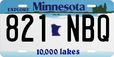 MN license plate 821NBQ