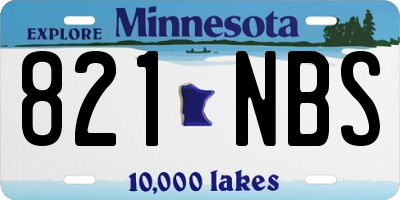 MN license plate 821NBS