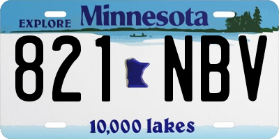 MN license plate 821NBV