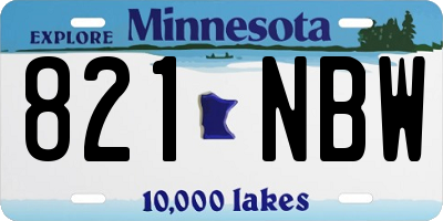 MN license plate 821NBW