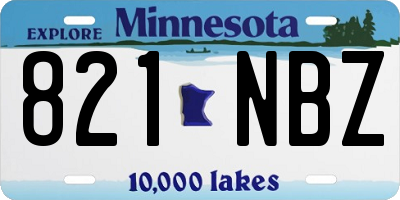 MN license plate 821NBZ