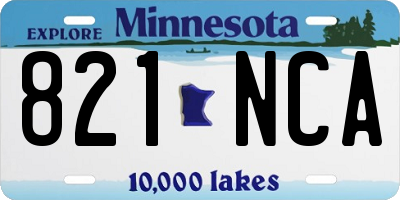 MN license plate 821NCA