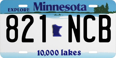 MN license plate 821NCB