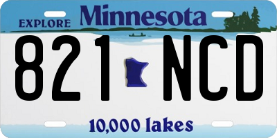 MN license plate 821NCD