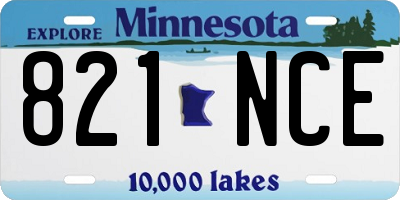 MN license plate 821NCE