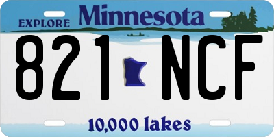 MN license plate 821NCF