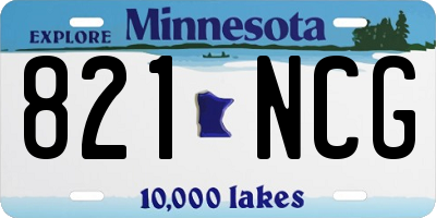MN license plate 821NCG