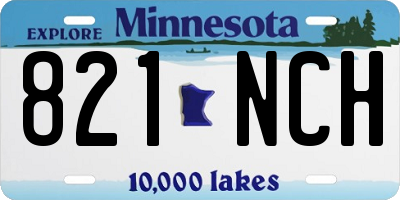 MN license plate 821NCH