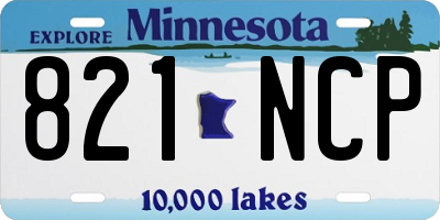 MN license plate 821NCP