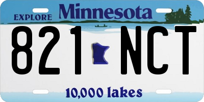 MN license plate 821NCT