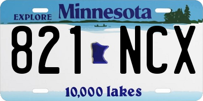 MN license plate 821NCX