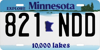 MN license plate 821NDD