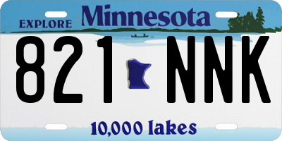 MN license plate 821NNK