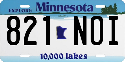 MN license plate 821NOI