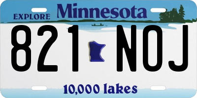 MN license plate 821NOJ