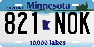 MN license plate 821NOK