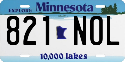 MN license plate 821NOL