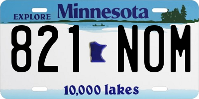MN license plate 821NOM