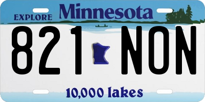 MN license plate 821NON