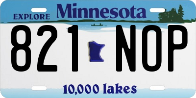 MN license plate 821NOP