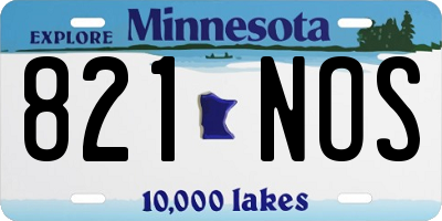 MN license plate 821NOS
