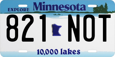 MN license plate 821NOT