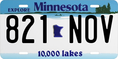 MN license plate 821NOV