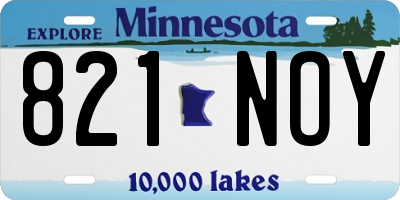 MN license plate 821NOY